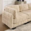Canapé d'angle modulaire deux places en chenille à détails froncés, mousse haute densité, coussins de dossier épais-1894425480