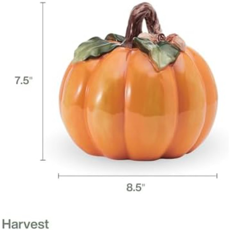 Figurine de citrouille d'Halloween Harvest, 7,5 po