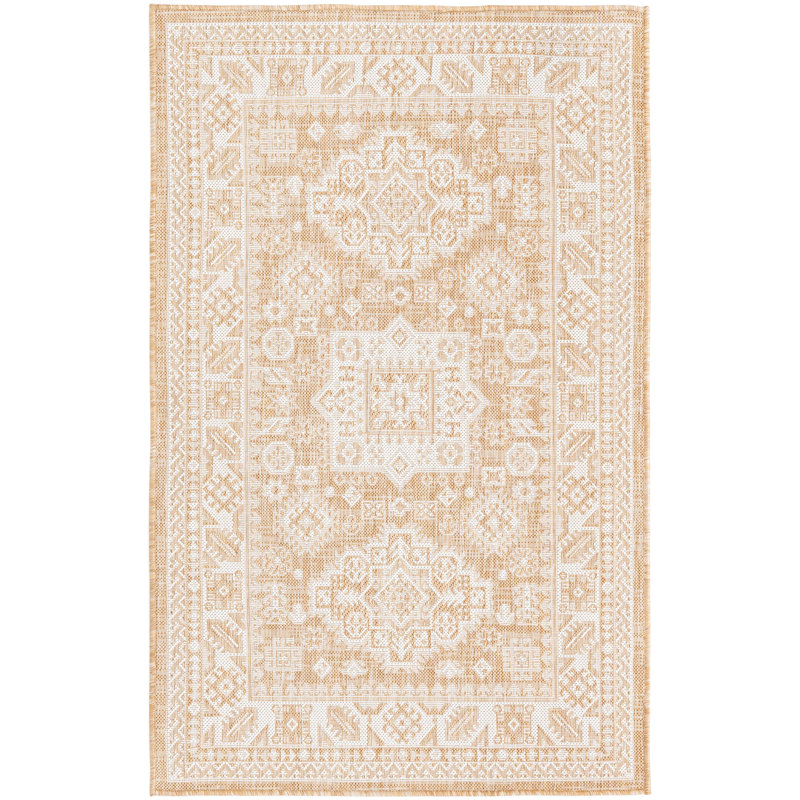 Tapis d'extérieur Chand de couleur orange, Rectangle 3 pi 3 po x 5 pi 3 po