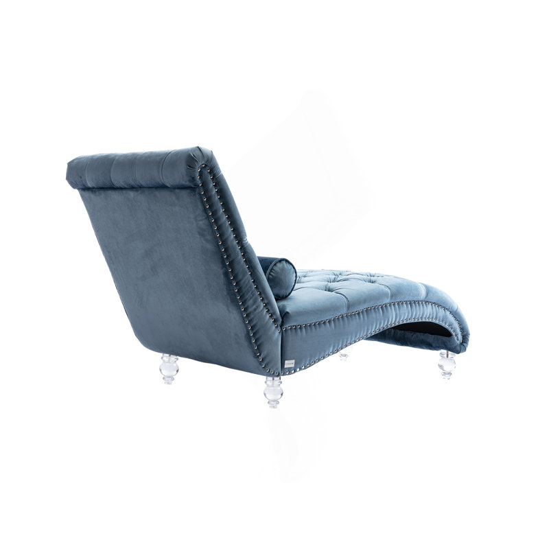 Chaise rembourrée capitonnée à boutons avec coussin pour un maximum de confort et de style, Light Blue