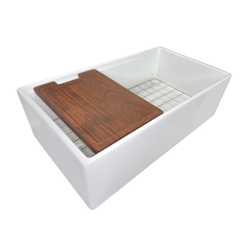 Cape 33'' L Single Basin Kitchen Sink, White