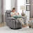 Light Gray Fabric 360° Swivel Glider Rocking Recliner Chair, Manual Single Reclining Lounge Sofa For Living Room Bedroom-598676167