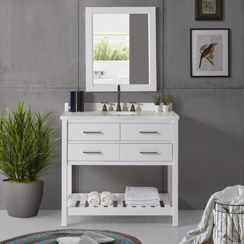 Williamsburg Traditional 36" Pine Vanity Cabinet with Nickel Hardware