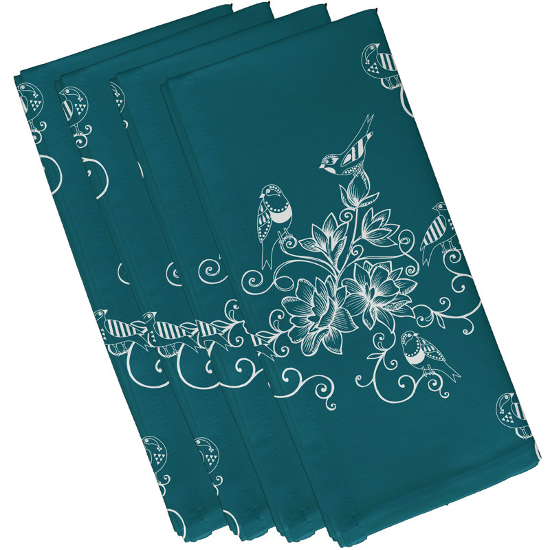 Serviette 22 "Aspacio, Bleu sarcelle