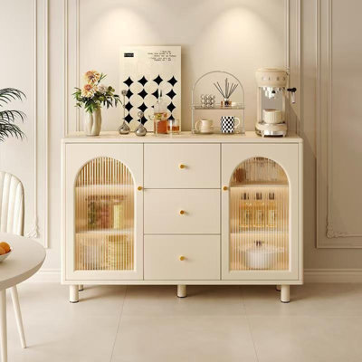 Buffet de style crème, armoire de rangement de salon, armoire de cuisine, armoire, armoire à thé, commode murale multifonctionnelle