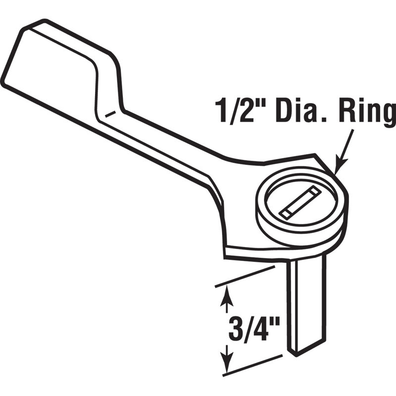 Levier de verrouillage de porte coulissante noire (paquet simple)