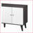 TV Furniture: Mid-Century Modern TV Stand with 2 Shelves &amp; 1 Cabinet, for TVs up to 47.3" | Dark Gray+White | Wood