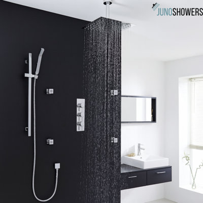 4-Jetted Body Massage Shower System – Rainfall Shower Head with Handheld Sprayer for Spa-Like Comfort