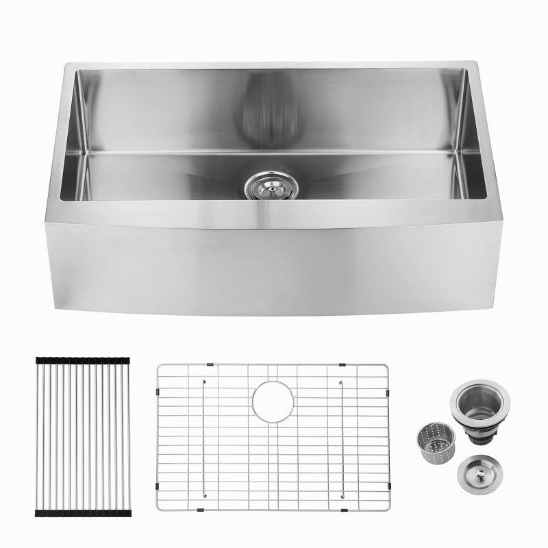 Évier de cuisine en acier inoxydable à tablier simple 33 po x 21 po x 10 po Farmhouse