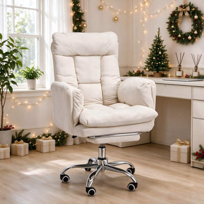 Wide Pet‑Friendly Reclining Swivel Office Chair