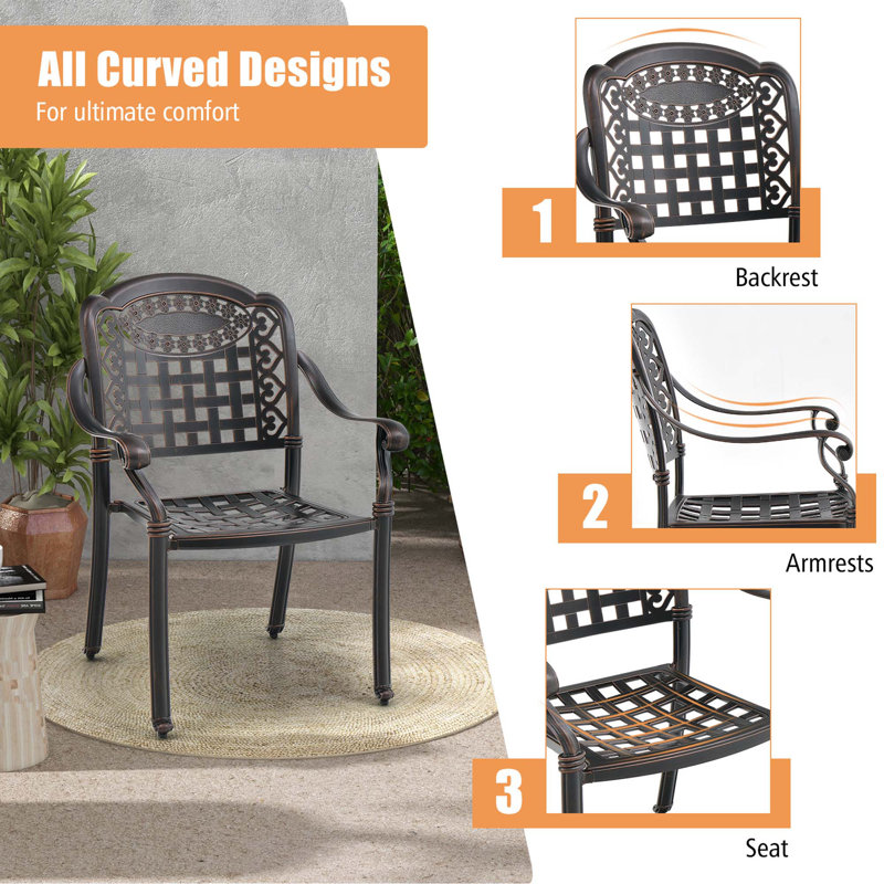 4 chaises Arvinder, Bronze