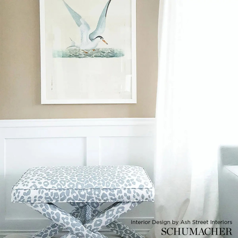 Iconic Leopard Fabric, Sky
