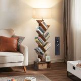 Sindel 58" Bookcase With Remote Control And Tree Floor Lamp