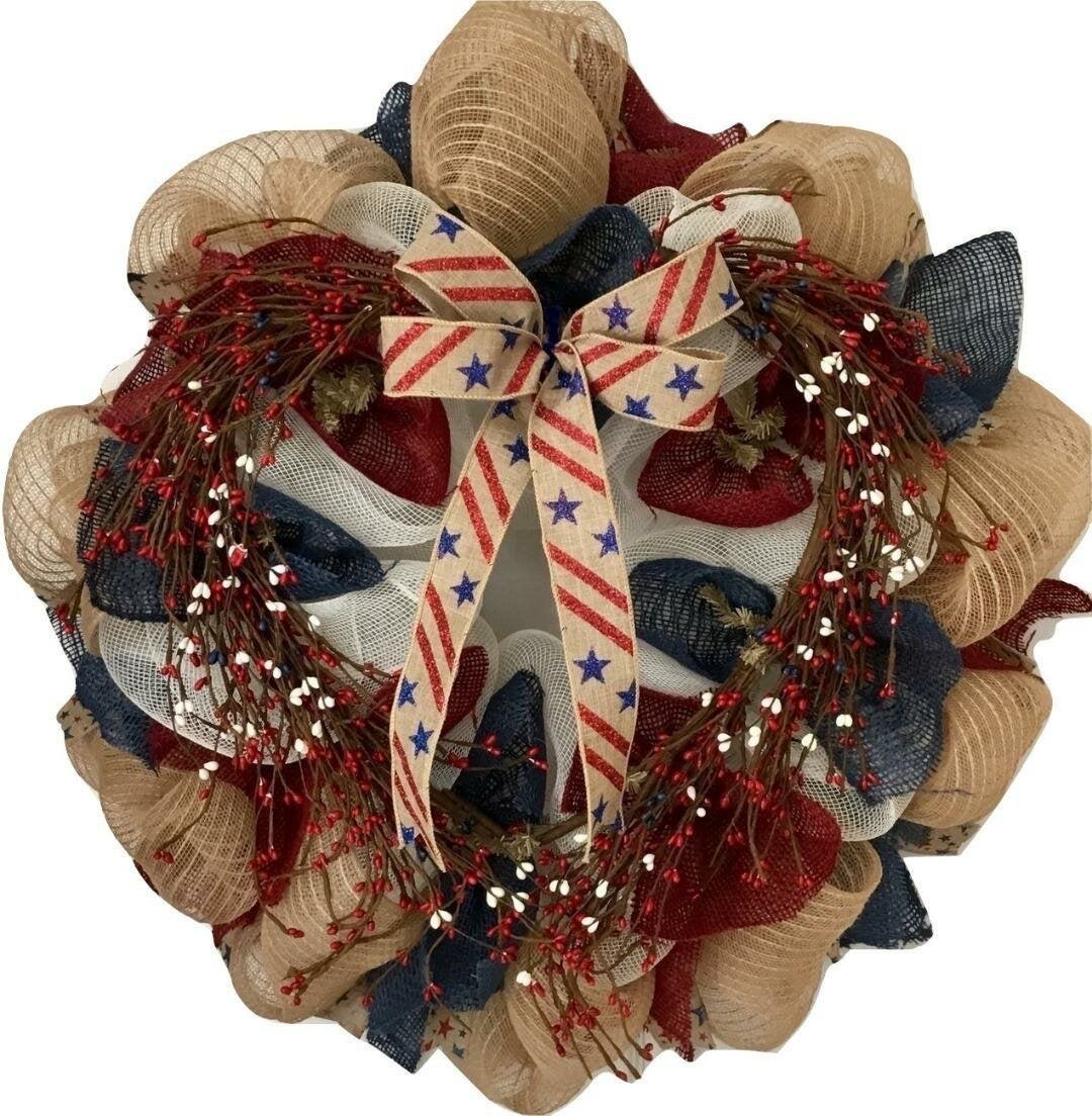 The Holiday Aisle® Patriotic Americana Pip Berry Wreath | Wayfair