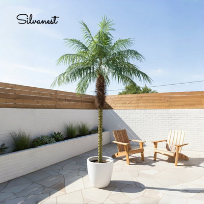Palmier artificiel 8 pi 1095LVS silvanest, grands palmiers artificiels pour la décoration intérieure extérieure, faux palmiers Phoenix pour patio extérieur, piscine, bureau à domicile, salon