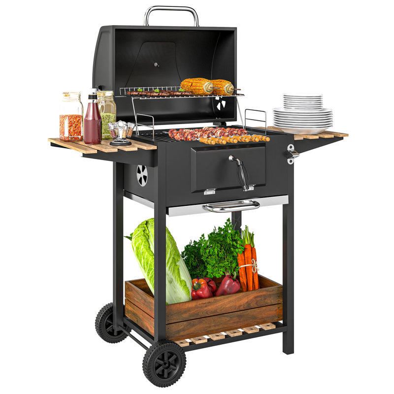 Outsunny 112cm W Portable Charcoal Grill