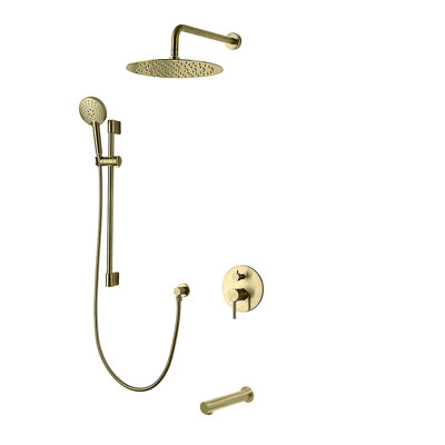 Louth 3-Way Complete Shower System with Wall-mount 12" Rainhead