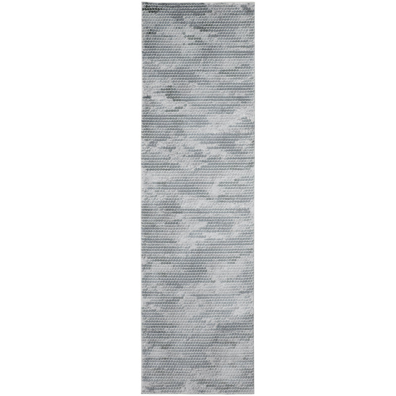 Aybek Polka Dots Teal Blue Area Rug, Runner 2'8" x 8'