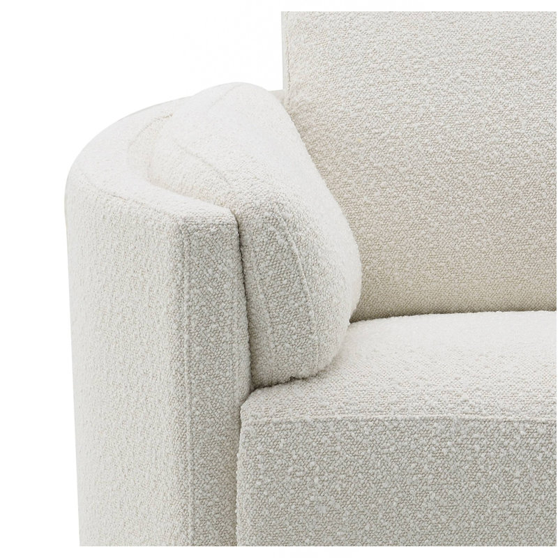 Sagen Beige Boucle Glider Recliner With Swivel