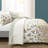 Boho Botanical Leaf Turquoise/Tangerine Microfiber Reversible 3 Piece Quilt Set-422626836