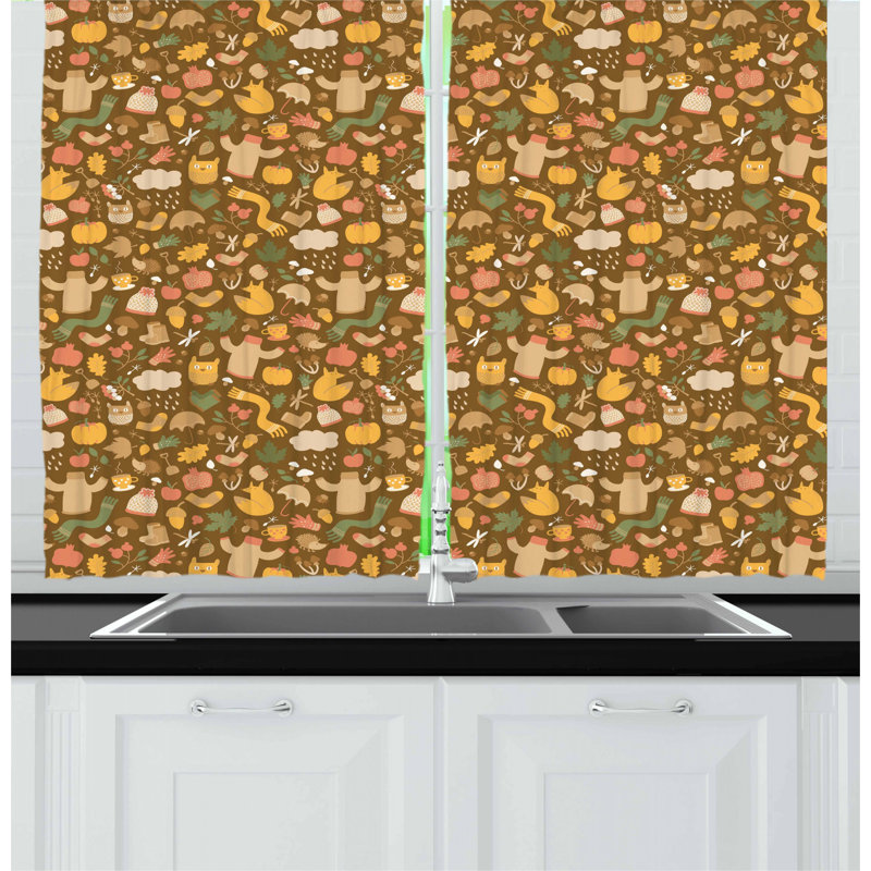 Rideau de cuisine à automne
