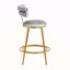 Ensemble de 2 tabourets de comptoir 27,65 po Modern, velours gris foncé avec structure en fer, dossier et coussin moelleux, repose-pieds, convient à la cuisine / chambre à coucher / salle à manger