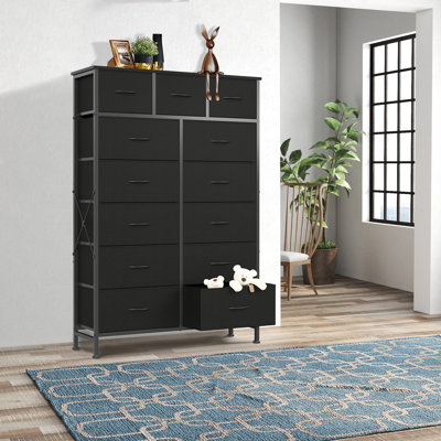 Rangement avec 13 tiroirs en tissu, grande tour de rangement, commode à tiroirs en tissu