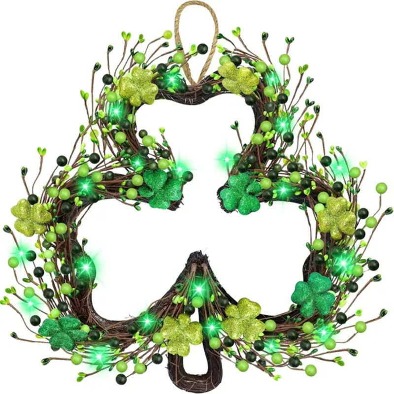 Couronne de trèfle illuminée St. Patrick's Day