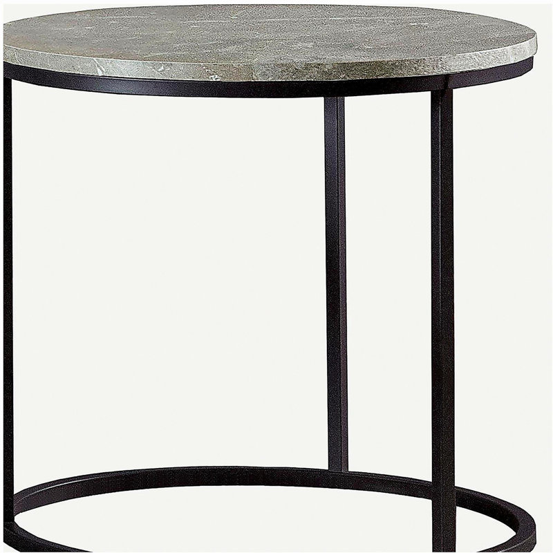 Table basse grise et gris acier