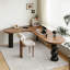 Light-walnut + Black L-Shaped Solid Wood desk-1778240112-1778240114
