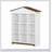 House-shaped Storage Rack with Nine Storage Compartments, Three-layer Storage Shelf with Colorblock Design-1732282329