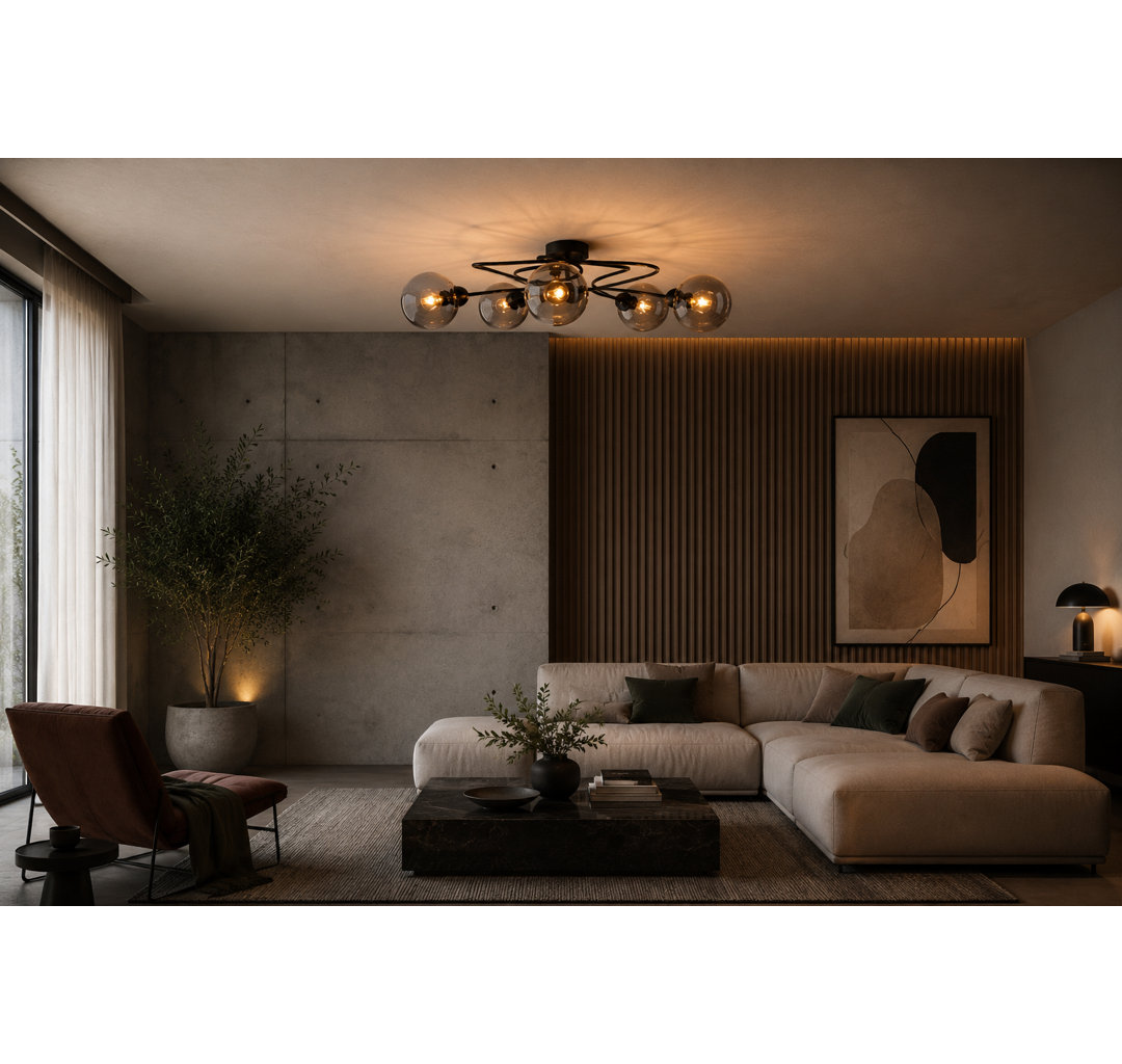 Glass Semi Flush Mount