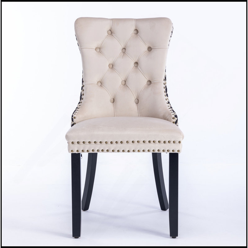 Luxurious Velvet Upholstered Dining Chair Set With High Backrest And Solid Wood Legs, Offering Superior Comfort And Elegant Style.