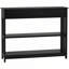 Console console avec tiroir extra large, 2 tablettes ouvertes et structure en lattes de bois-1016055825