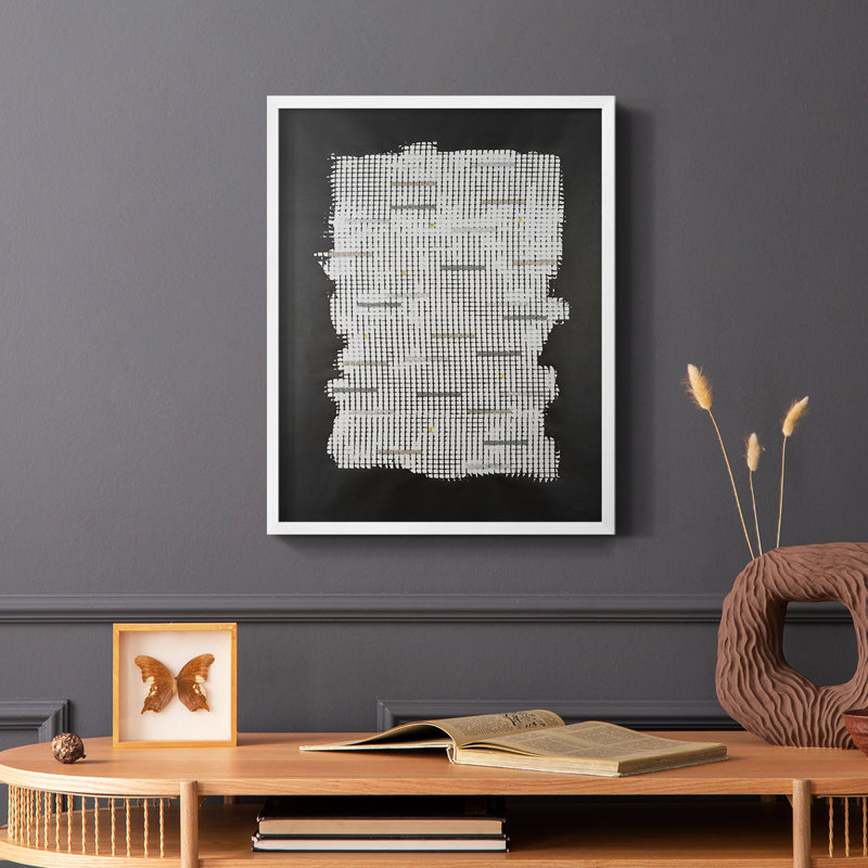 Bits & Bytes I Framed Print - Solid Wood, White, 10" H x 8" W