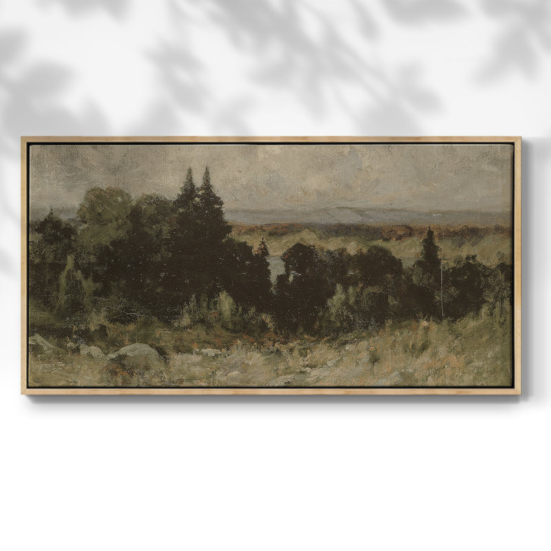 Série paysage - DCCDXCI - Toile tendue avec châssis, prête à accrocher, H 21 po x l 41 po, Naturel