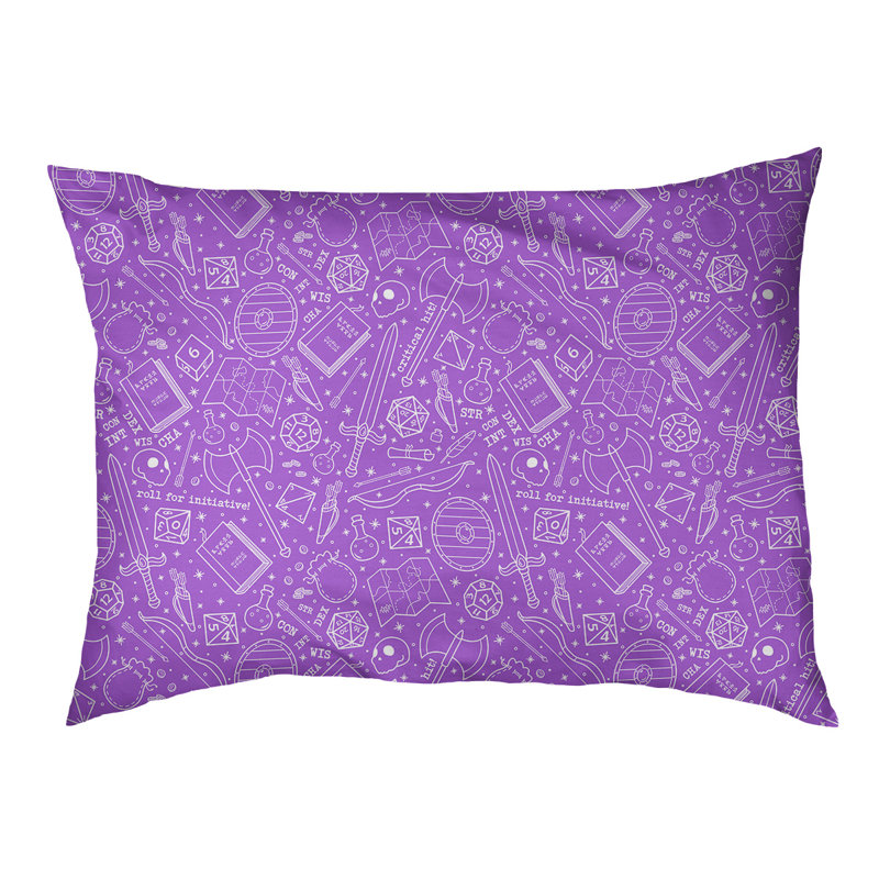 Coussin Byrge, Moyen (H 14 po x l 42,5 po x P 32,5 po), Mauve / Blanc