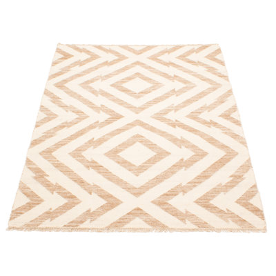 Tapis unique kilim ivoire unique 5 pi 2 po x 7 pi 10 po Ankara