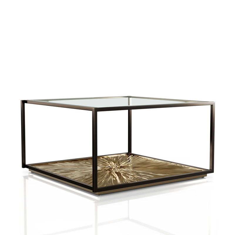Table basse Aurium, Or antique et noir