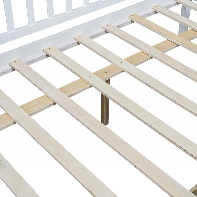 Daybed Wood Bed With Two Drawers, Full/Double, White
