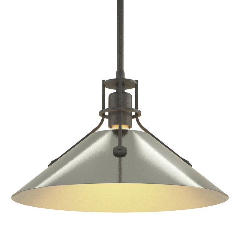 Henry 1 - Light Single Cone Pendant, Bronze, Natural Iron, 56.3'' H X 14.4'' W X 14.4'' D