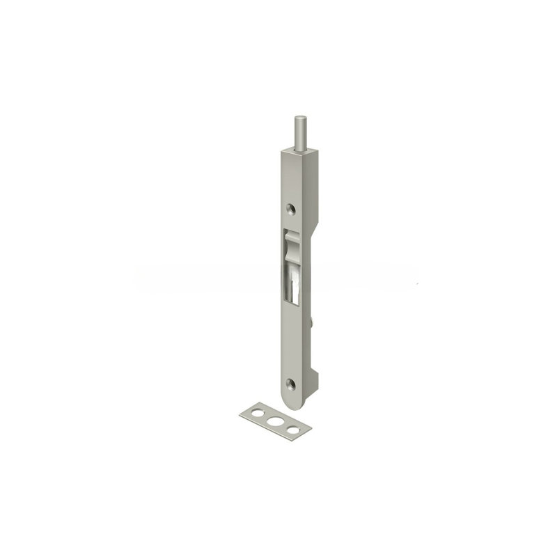Boulon encastré 7 po Deltana 7FBR15; robuste; finition nickel satiné, Nickel brossé