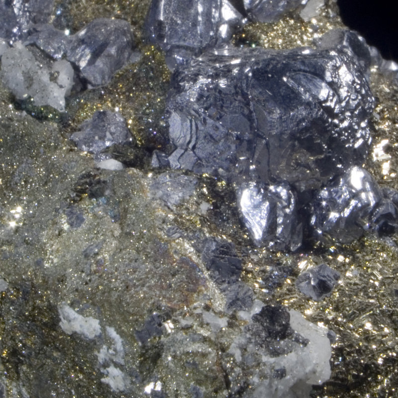 Galena on Pyrite - Mine Naica, Mexique