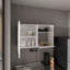 Armoire murale blanche 2 avec design et poignée en métal d'une profondeur de 28 pouces pour une gestion efficace de l'espace
