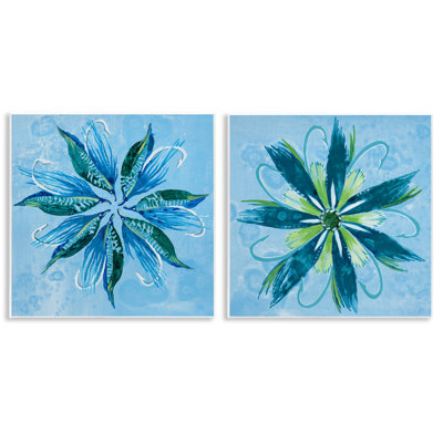 Ensemble de 2 plaques murales Whimsical Flower Shapes, design par Liz Jardine