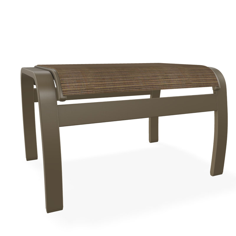 Repose-pieds d'extérieur avec coussin Askar, Performance de l'écorce, Bois de plage texturé