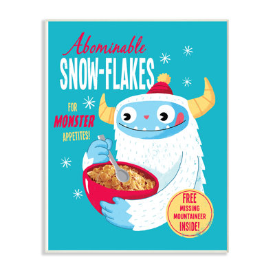 « abominable snow-flocons monster affiche style céréale », impression