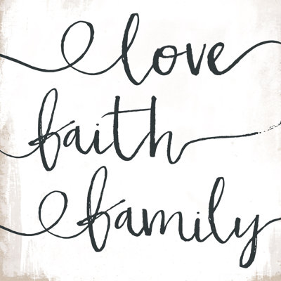 Love Faith Family - Wrapped Canvas Print