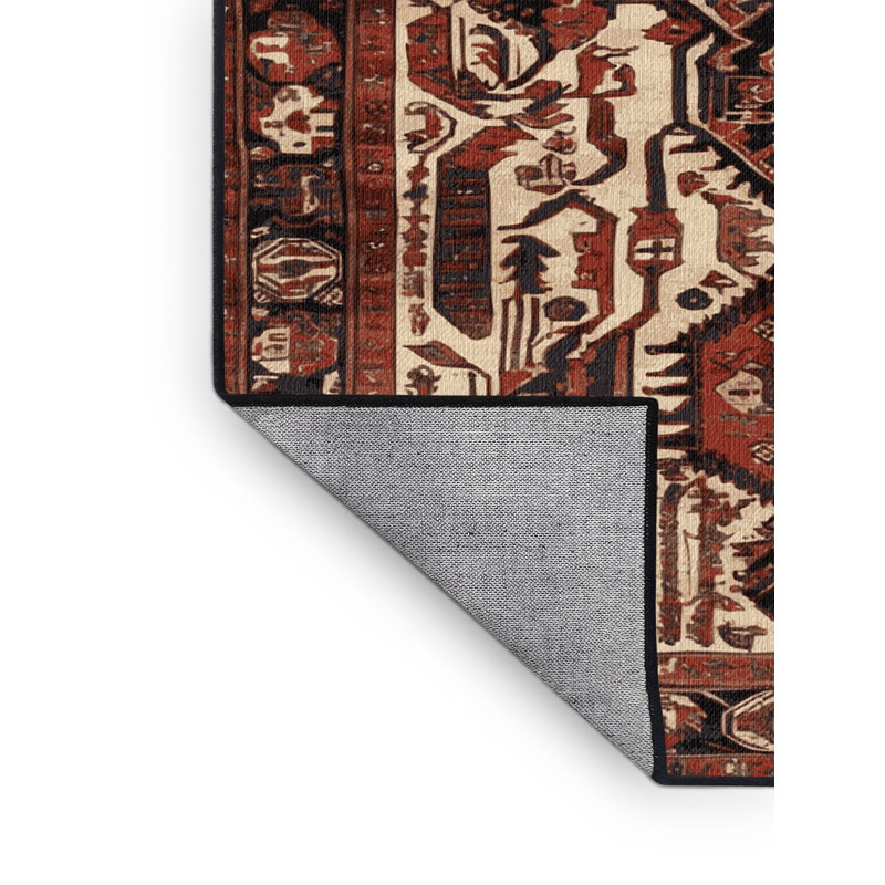 Tapis persan noir lavable à la machine