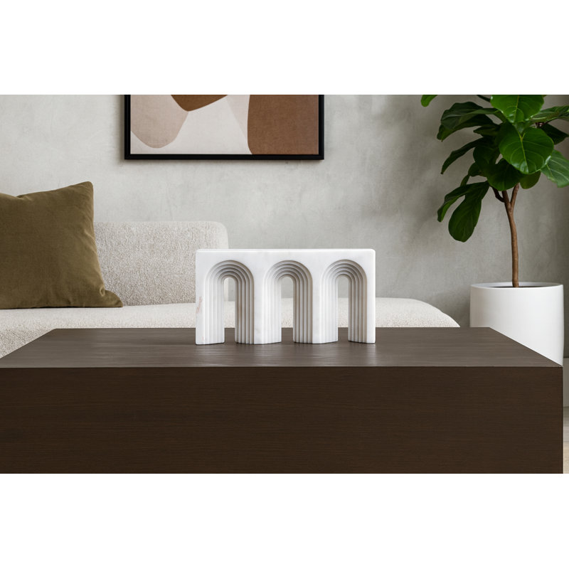 Curva Marble Decorative Object, White
